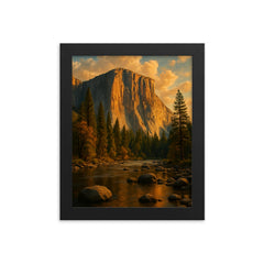 El Capitan Yosemite framed print on a plain backdrop in size 8"x10".