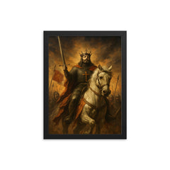 El Cid after death legend scene framed print on a plain backdrop in size 12"x16".