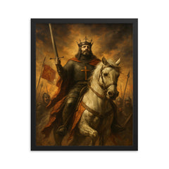 El Cid after death legend scene framed print on a plain backdrop in size 16"x20".