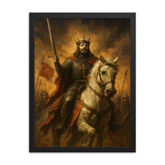 El Cid after death legend scene framed print on a plain backdrop in size 18"x24".