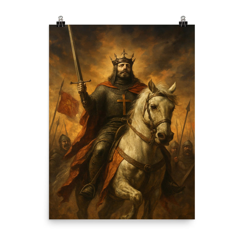 El Cid after death legend scene poster on a plain backdrop in size 8