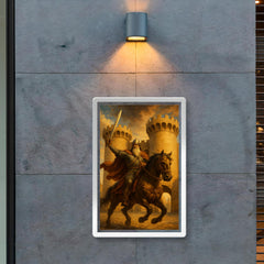 El Cid riding through Valencia gates poster 2