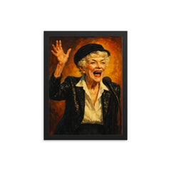 Elaine Stritch framed print on a plain backdrop in size 12"x16".