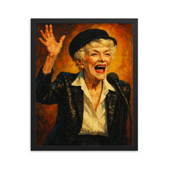 Elaine Stritch framed print on a plain backdrop in size 16"x20".