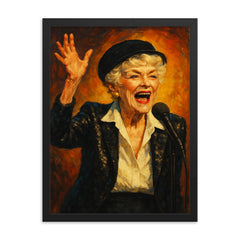 Elaine Stritch framed print on a plain backdrop in size 18"x24".