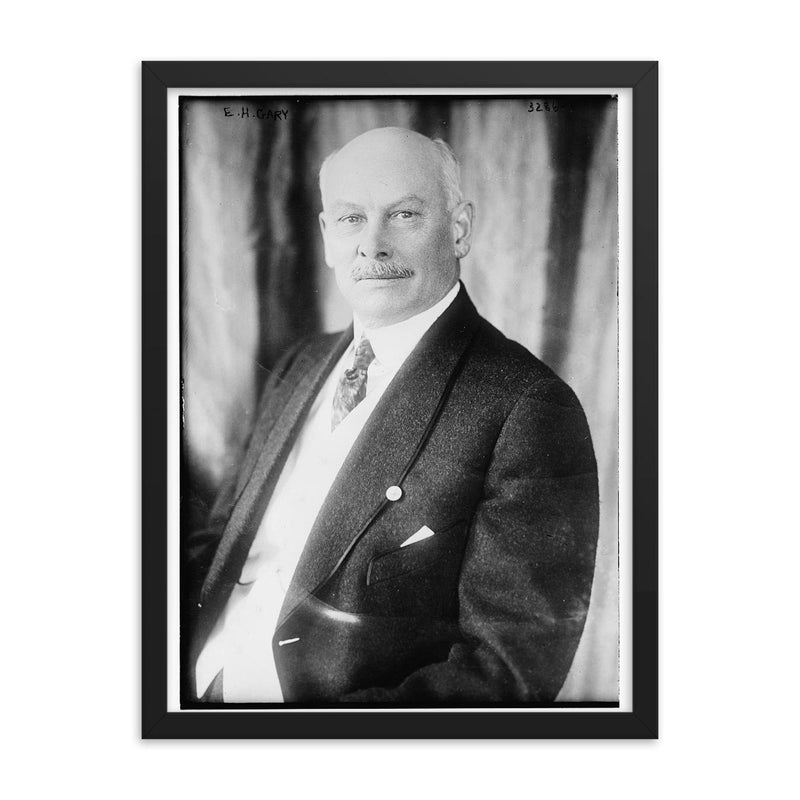 Elbert Henry Gary framed print on a plain backdrop in size 18