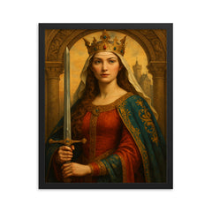 Eleanor of Aquitaine framed print on a plain backdrop in size 16"x20".