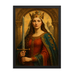 Eleanor of Aquitaine framed print on a plain backdrop in size 18"x24".