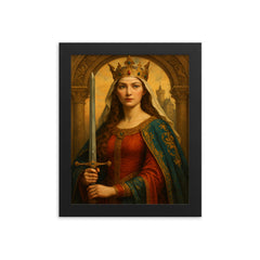 Eleanor of Aquitaine framed print on a plain backdrop in size 8"x10".