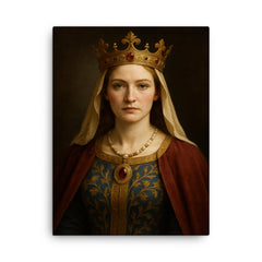 Eleanor of Aquitaine portrait canvas print on a plain backdrop in size 18"x24".