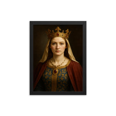 Eleanor of Aquitaine portrait framed print on a plain backdrop in size 12"x16".