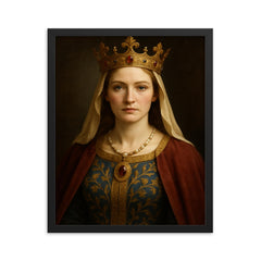 Eleanor of Aquitaine portrait framed print on a plain backdrop in size 16"x20".