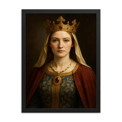 Eleanor of Aquitaine portrait framed print on a plain backdrop in size 18"x24".