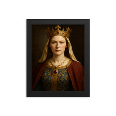 Eleanor of Aquitaine portrait framed print on a plain backdrop in size 8"x10".