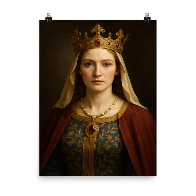 Eleanor of Aquitaine portrait poster on a plain backdrop in size 8