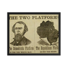 Election Pamphlet from the United States, 1867 framed print on a plain backdrop in size 16"x20".