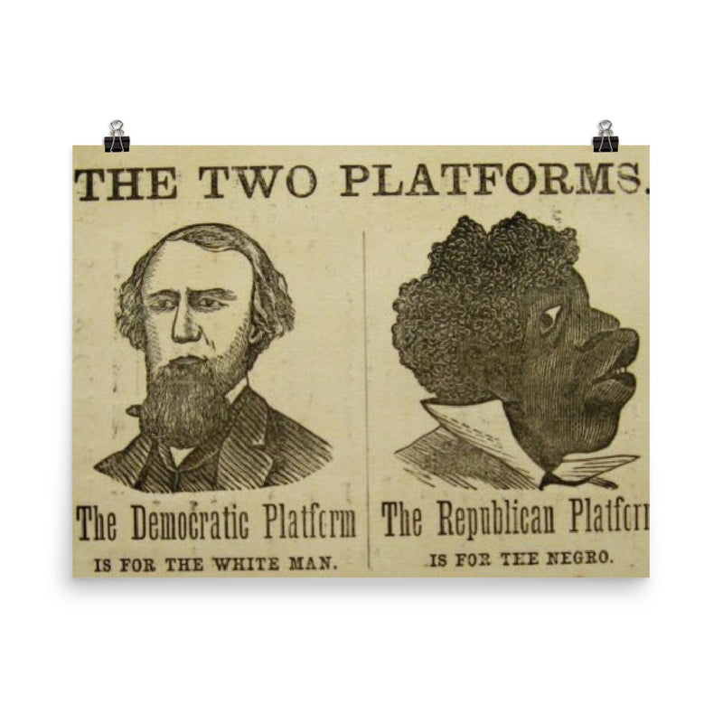 Election Pamphlet from the United States, 1867 poster on a plain backdrop in size 8