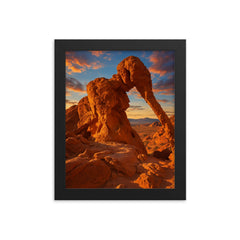 Elephant Rock Valley of Fire Nevada USA framed print on a plain backdrop in size 8"x10".