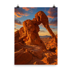 Elephant Rock Valley of Fire Nevada USA poster on a plain backdrop in size 8"x10".