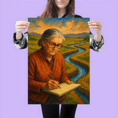 Elinor Ostrom field notes and water channels poster 3