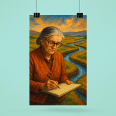 Elinor Ostrom field notes and water channels poster 6