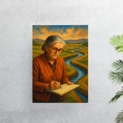 Elinor Ostrom field notes and water channels poster 7