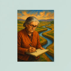 Elinor Ostrom field notes and water channels poster 8