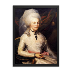 Eliza Hamilton framed print on a plain backdrop in size 18"x24".