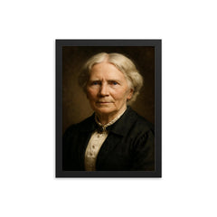 Elizabeth Blackwell portrait framed print on a plain backdrop in size 12"x16".