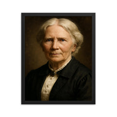 Elizabeth Blackwell portrait framed print on a plain backdrop in size 16"x20".