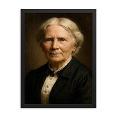 Elizabeth Blackwell portrait framed print on a plain backdrop in size 18"x24".