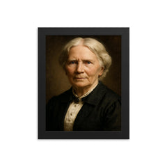 Elizabeth Blackwell portrait framed print on a plain backdrop in size 8"x10".