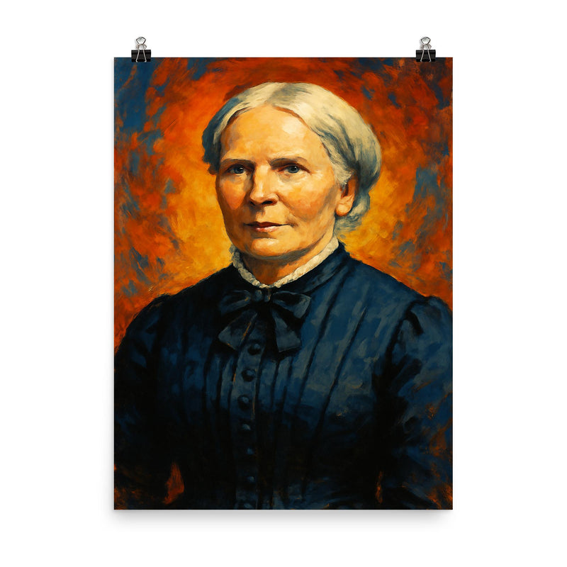 Elizabeth Blackwell poster on a plain backdrop in size 8