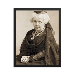 Elizabeth Cady Stanton framed print on a plain backdrop in size 16"x20".