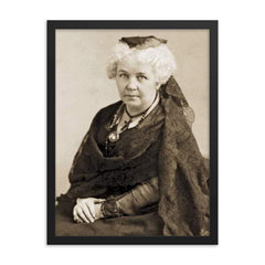 Elizabeth Cady Stanton framed print on a plain backdrop in size 18"x24".