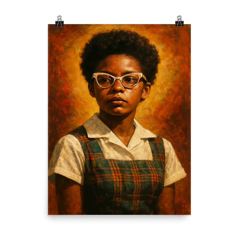 Elizabeth Eckford poster on a plain backdrop in size 8