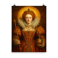 Elizabeth I poster on a plain backdrop in size 8"x10".