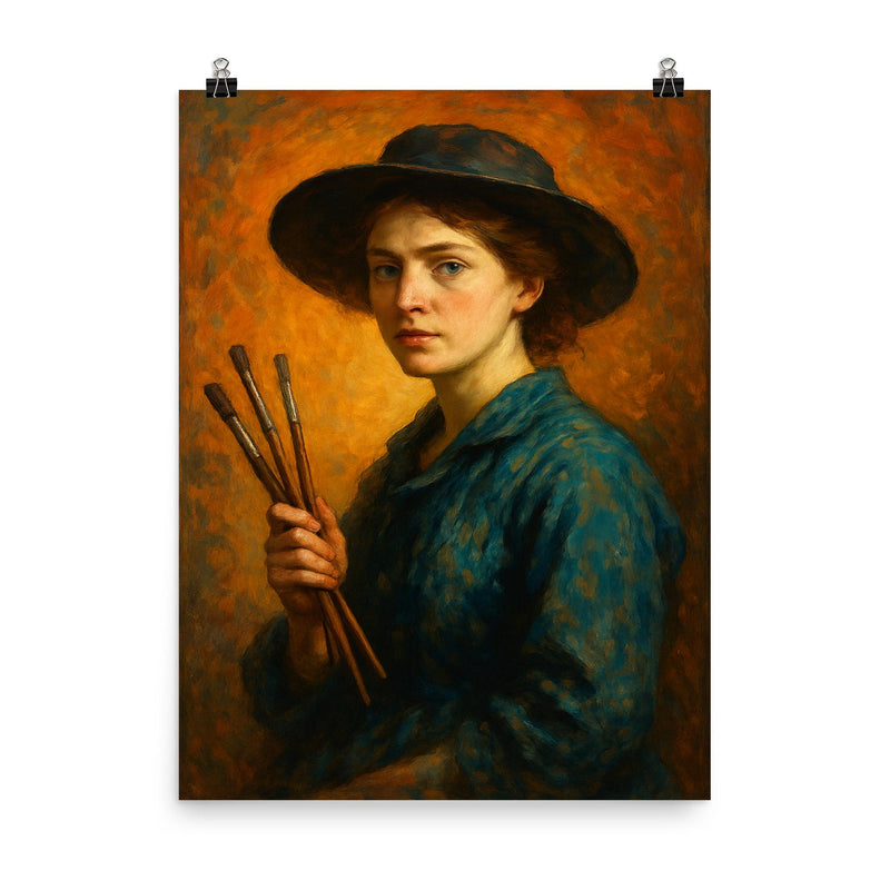 Elizabeth Nourse poster on a plain backdrop in size 8