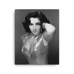 Elizabeth Taylor canvas print on a plain backdrop in size 16"x20".