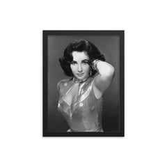 Elizabeth Taylor framed print on a plain backdrop in size 12"x16".