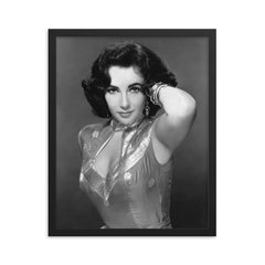 Elizabeth Taylor framed print on a plain backdrop in size 16"x20".