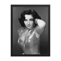 Elizabeth Taylor framed print on a plain backdrop in size 18"x24".