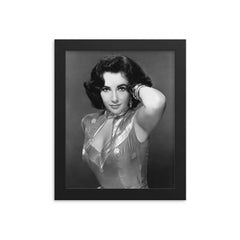 Elizabeth Taylor framed print on a plain backdrop in size 8"x10".