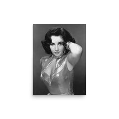 Elizabeth Taylor poster on a plain backdrop in size 12"x16".