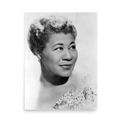 Ella Fitzgerald poster on a plain backdrop in size 18"x24".