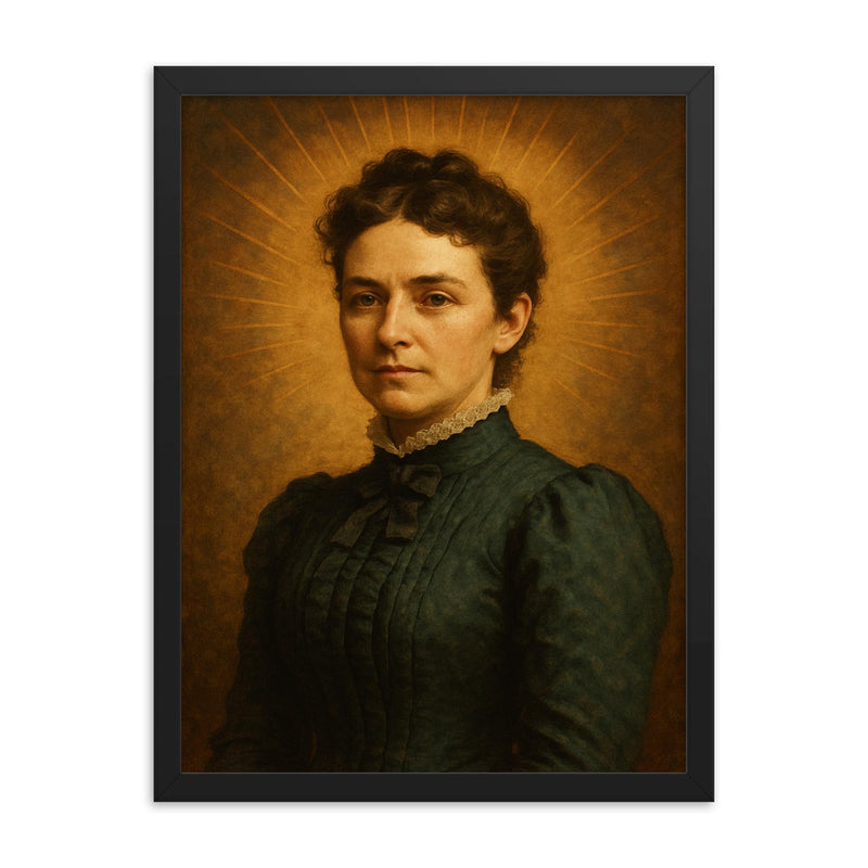 Ellen Swallow Richards framed print on a plain backdrop in size 18