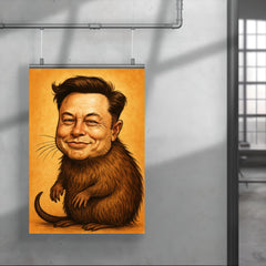 Elon Musk as a Muskrat funny poster 4