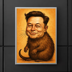 Elon Musk as a Muskrat funny poster 5