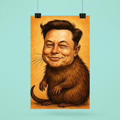 Elon Musk as a Muskrat funny poster 6
