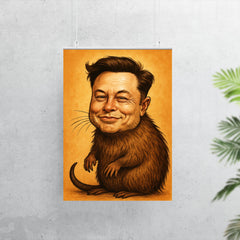 Elon Musk as a Muskrat funny poster 7